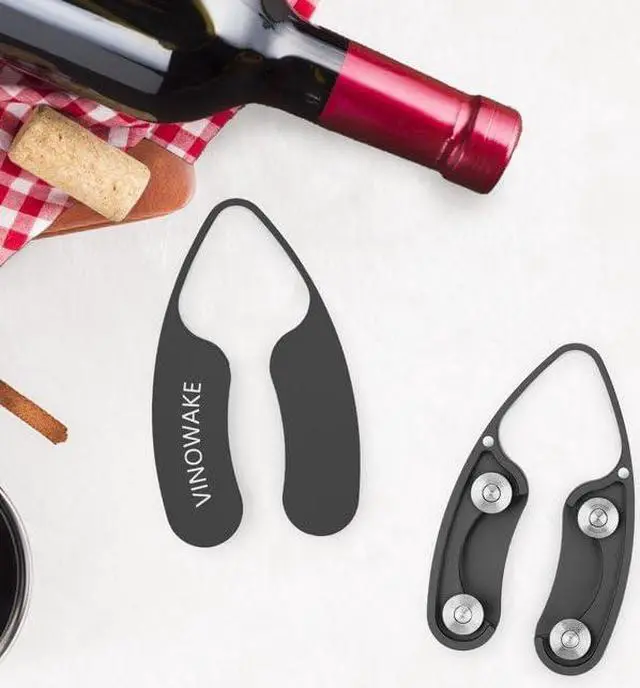 Alt view image 2 of 6 - LINKSTYLE VINOWAKE Wine Bottle Foil Cutter, Premium Aluminum Stainless Steel (Black)