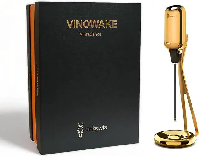 Alt view image 6 of 7 - LINKSTYLE VINRADANCE, Luxurious Electronic Wine and Spirit Aerator with Stand (Gold)