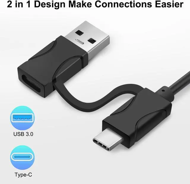 Alt view image 2 of 7 - 8 in 1 USB C & USB 3.0 Multi Card Reader Hub - 5 Gps High Speed for Supports SD, TF, CF, XD, MS Cards & 3 USB 3.0 Ports for Simultaneous Use
