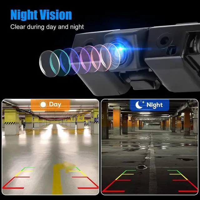 Alt view image 6 of 7 - Waterproof Rear View Backup Parking Camera - Car Reversing Aid Backup Parking Camera Replacement for  2016-2019 GMC Sierra and Chevrolet Silverado