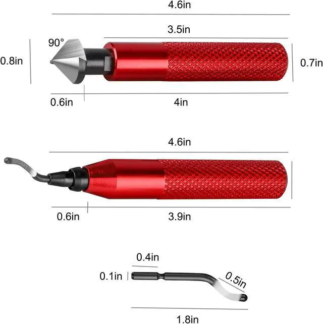 Alt view image 5 of 7 - Deburring Tool Kit with 10 Extra Blades & Countersink Hand Reamers - Burr Remover, Burr Edges Removing Hand Tool for Metal Copper Resin PVC Pipes Plastic, Plumbing & 3D Printing Burr Removal