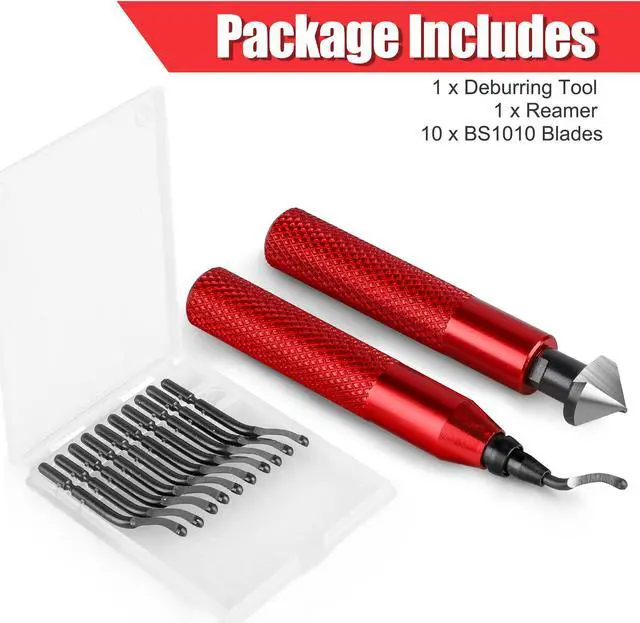 Alt view image 7 of 7 - Deburring Tool Kit with 10 Extra Blades & Countersink Hand Reamers - Burr Remover, Burr Edges Removing Hand Tool for Metal Copper Resin PVC Pipes Plastic, Plumbing & 3D Printing Burr Removal