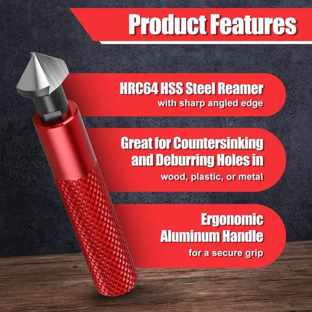 Alt view image 3 of 7 - Deburring Tool Kit with 10 Extra Blades & Countersink Hand Reamers - Burr Remover, Burr Edges Removing Hand Tool for Metal Copper Resin PVC Pipes Plastic, Plumbing & 3D Printing Burr Removal