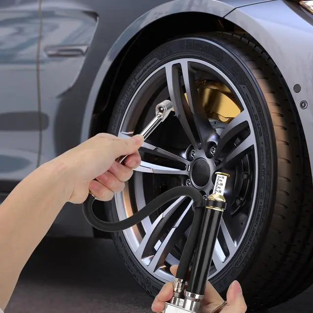 Alt view image 3 of 7 - Tire Inflator with Dual Head Pressure Gauge (10-120 PSI) - Precision Inflation and Deflation for Cars, Trucks, and Motorcycles 1/4" NPT - 12" Hose