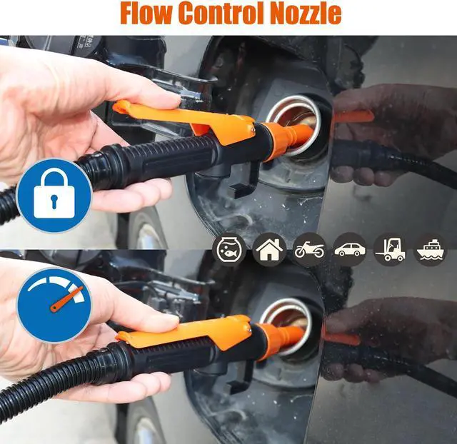 Alt view image 3 of 6 - Battery-Powered Liquid Transfer Pump - 2.4 GPM Siphon Rate, Flow Control Nozzle, Ideal for Gas, Diesel, Kerosene, and More
