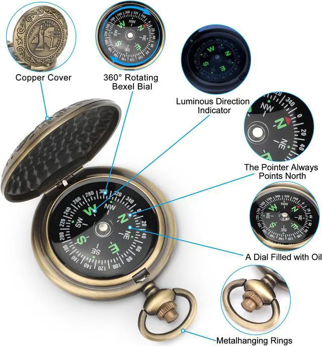 Alt view image 2 of 6 - Portable Pocket Compass - Compact and Durable Outdoor Navigation Tool- Ideal for gifting to friends, family, or colleagues