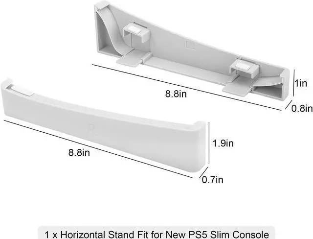 Alt view image 6 of 6 - For PS5 Slim Ultra-Stable Horizontal Stand - Compatible with Disc & Digital Editions, White ABS Anti-Slip Base with Superior Heat Dissipation (White)