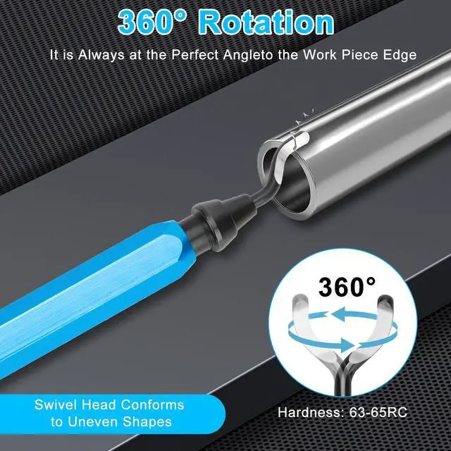 Alt view image 3 of 7 - Deburring Tool Set with 10 Extra Blades - Aluminum Handle,High-Speed Steel Blades, 360 Degree Rotatable,For metal, steel, copper, aluminum, plastic, PVC, and trunking