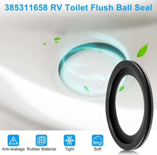Alt view image 3 of 7 - 385311641 RV Toilet Water Valve Kit - With 385311658 Flush Ball Seal Replacement,for Dometic Sealand Toilets Series 300, 310, 320 RV, camper, and trailer