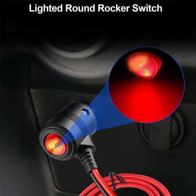 Alt view image 5 of 7 - 2 Pcs12V Cigarette Lighter Plug With On/Off Switch - Terminal Harness Cable with Switch ON/OFF,12V Heavy Duty 16 AWG 15A Fuse Protection Power Cord for Power Inverter