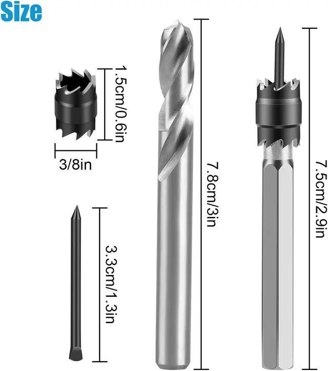 Alt view image 6 of 7 - NSI 20 Pcs Double Sided Rotary Spot Weld Cutter Drill Bit Kit - Spot Weld Cutter Set High-Speed Steel 3/8" Drill Bits for Efficient Metal Separation