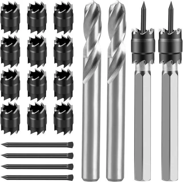 Main image of NSI 20 Pcs Double Sided Rotary Spot Weld Cutter Drill Bit Kit - Spot Weld Cutter Set High-Speed Steel 3/8" Drill Bits for Efficient Metal Separation