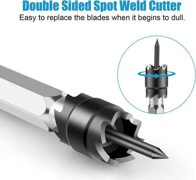 Alt view image 4 of 7 - NSI 20 Pcs Double Sided Rotary Spot Weld Cutter Drill Bit Kit - Spot Weld Cutter Set High-Speed Steel 3/8" Drill Bits for Efficient Metal Separation