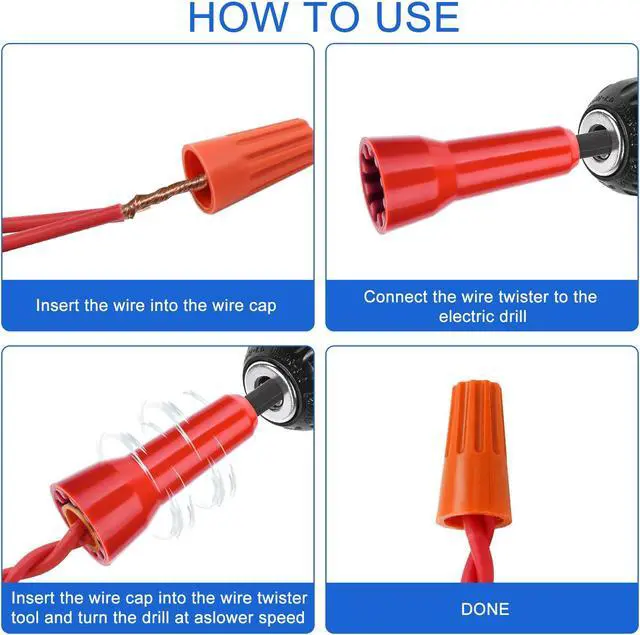 Alt view image 3 of 7 - NSI 2Pcs Wire Nut Twister Set -  Constructed from high-quality nylon plastic ,1/4 inch Chuck Compatible with Most Drills (Red)