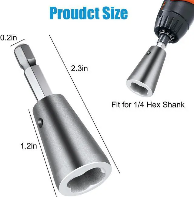 Alt view image 6 of 7 - NSI 2 PCS Wire Twisting Tool Set - Aluminum Alloy Construction Enhanced Precision & Durability,1/4 hex Shank Compatible with Electric Drills,for 2.5/4/6mm² Wires