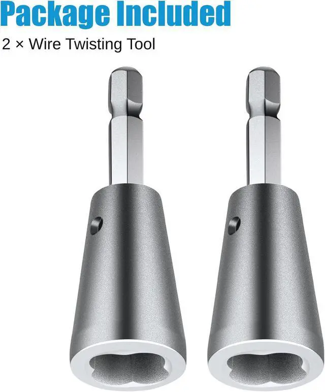 Alt view image 7 of 7 - NSI 2 PCS Wire Twisting Tool Set - Aluminum Alloy Construction Enhanced Precision & Durability,1/4 hex Shank Compatible with Electric Drills,for 2.5/4/6mm² Wires