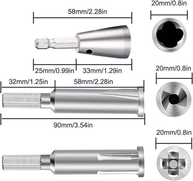 Alt view image 7 of 7 - NSI 3 Pcs Stainless Steel Wire Twisting Tool Set - 3 Way/ 5 Way Wire Stripper and 6mm Hex Shank Cable Electrical Wire Twister Tool ,for Power Drill, Wire Nut Twisting