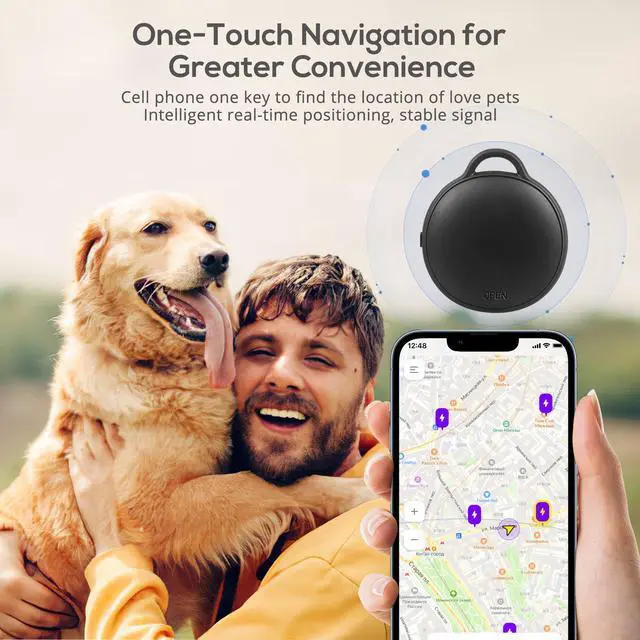 Alt view image 3 of 7 - MVTAG Waterproof Bluetooth Tracker and Item Locator - Compatible with iOS Find My App - Replaceable Battery,Ideal for Keys, Bags, and Personal Items (Black)