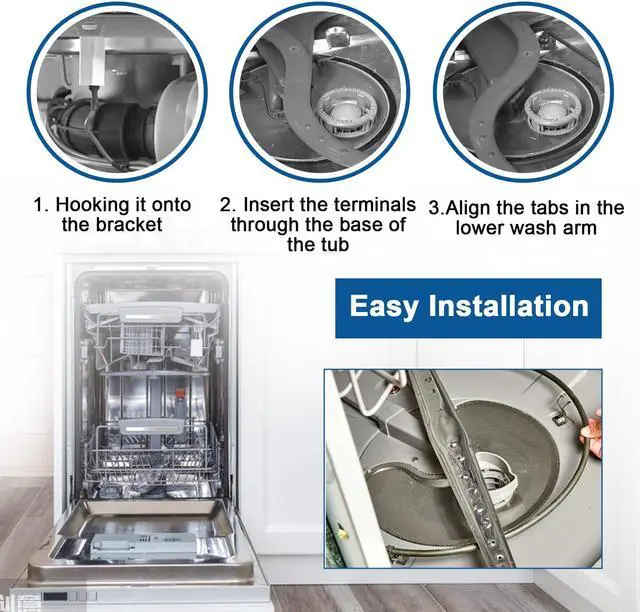 Alt view image 3 of 6 - NSI W10703867 Dishwasher Heating Element - Compatible with Whirlpool, KitchenAid, Kenmore