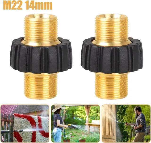 Main image of NSI 2Pcs Pressure Washer Adapter - M22-14mm Male Fitting to Male Swivel,5000 PSI Pressure Washer Hose Thread Kit,Quick Connect Removable Shell