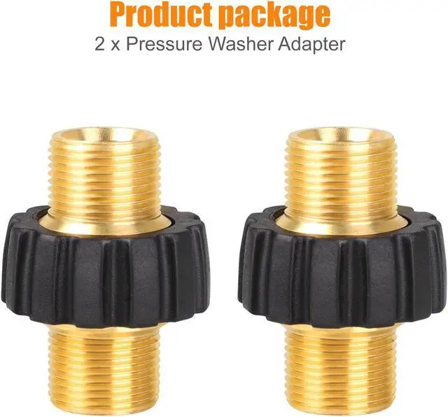 Alt view image 7 of 7 - NSI 2Pcs Pressure Washer Adapter - M22-14mm Male Fitting to Male Swivel,5000 PSI Pressure Washer Hose Thread Kit,Quick Connect Removable Shell