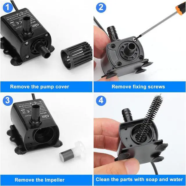Alt view image 4 of 7 - NSI Adjustable Submersible Aquarium Water Pump - Fountain & Hydroponic System Compatible,Ultra-Quiet, Energy-Efficient, USB DC5V