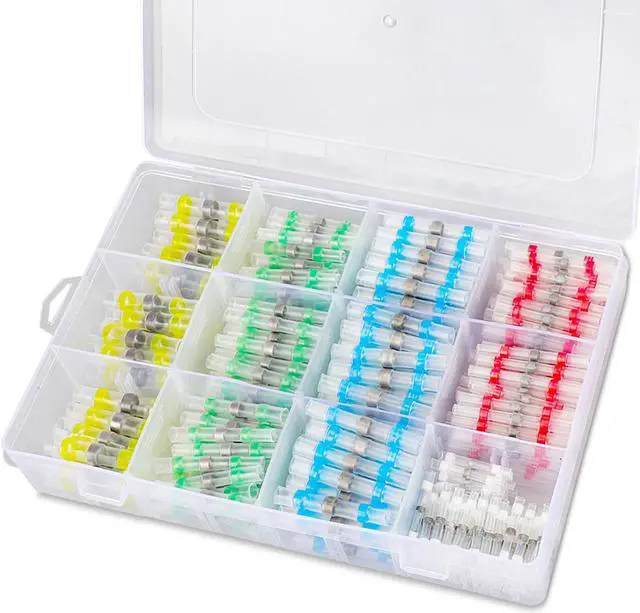 Main image of NSI 400 PCS Solder Seal Wire Connectors - Heat-shrink Tubing Terminals Insulated Waterproof Solder Sleeve Tube Electrical Wire Butt Connectors with box