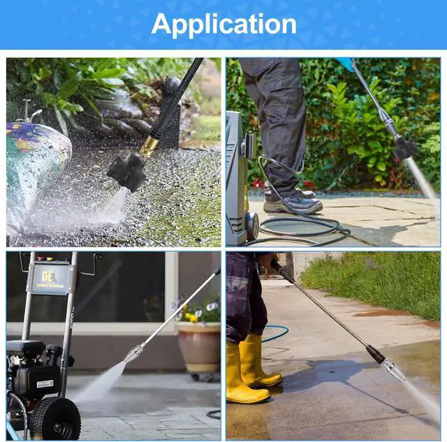 Alt view image 2 of 7 - NSI 6-in-1 Turbo High Pressure Washer Nozzle 1/4" Quick Connect, 3600 PSI Adjustable Spray Patterns