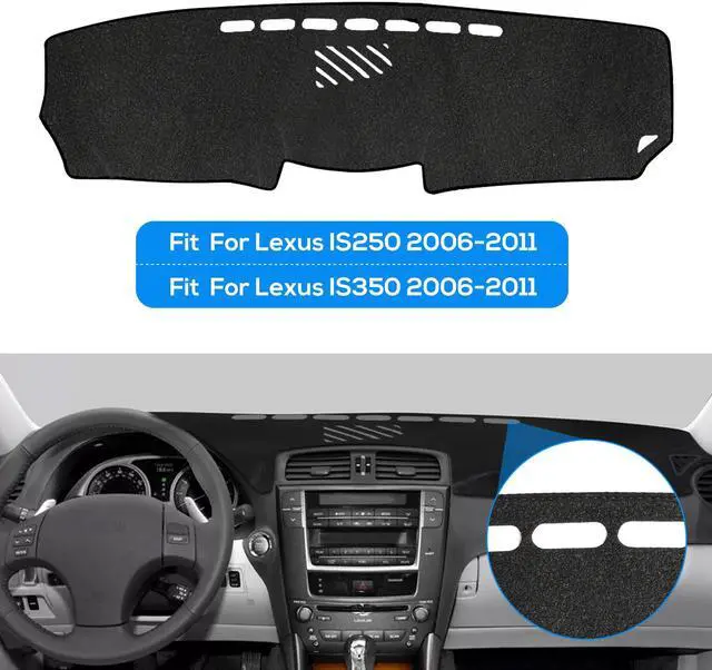 Alt view image 3 of 7 - NSI Dashboard Cover For Lexus IS250 IS350 2006-2011 - High-Quality Polyester, Silicone Anti-Skid Bottom, Reduces Glare, Pre-Cut Vents, Easy Installation