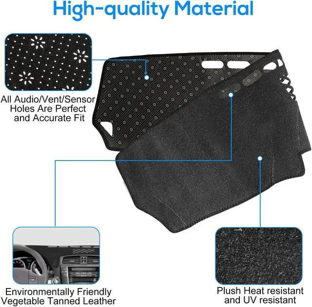 Alt view image 2 of 7 - NSI Dashboard Cover For Lexus IS250 IS350 2006-2011 - High-Quality Polyester, Silicone Anti-Skid Bottom, Reduces Glare, Pre-Cut Vents, Easy Installation
