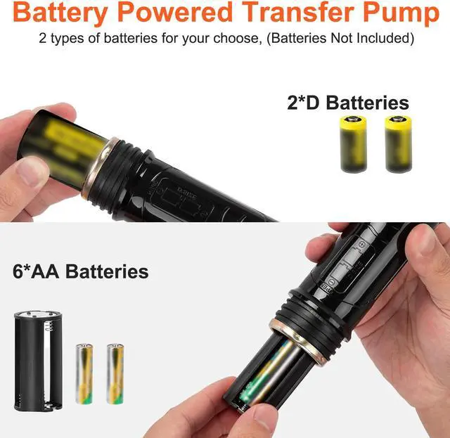 Alt view image 4 of 7 - NSI Portable Electric Siphon Pump - Battery Operated Pump for Gas,Fuel,Diesel, Water Transfer 2.6 GPM Flow Oil Extractor,Multi-Use Siphon Fuel Transfer Pump