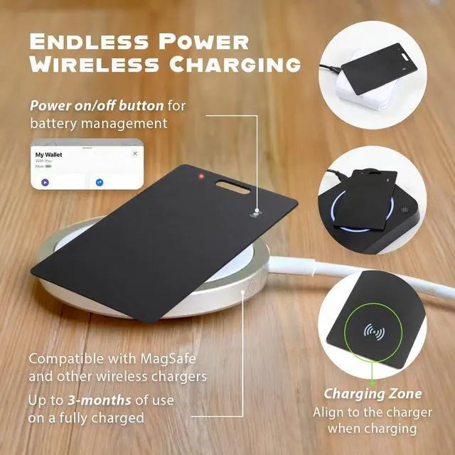 Alt view image 4 of 7 - NSI CELECTIGO Smart Wallet Tracker Card - Ultra-Thin iOS Find My Compatible, Wireless Charging, Credit Card Sized SmartCard Tracker for Wallets and Passports