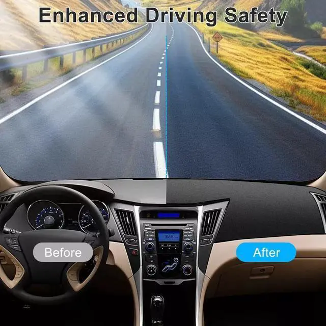 Alt view image 5 of 7 - NSI Car Dashboard Cover Non-Slip Mat Carpet for Hyundai Sonata 2011-2014  Durable Dashboard Protector with Anti-Glare Features