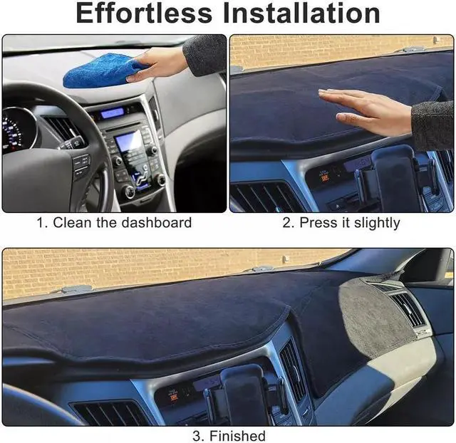 Alt view image 3 of 7 - NSI Car Dashboard Cover Non-Slip Mat Carpet for Hyundai Sonata 2011-2014  Durable Dashboard Protector with Anti-Glare Features