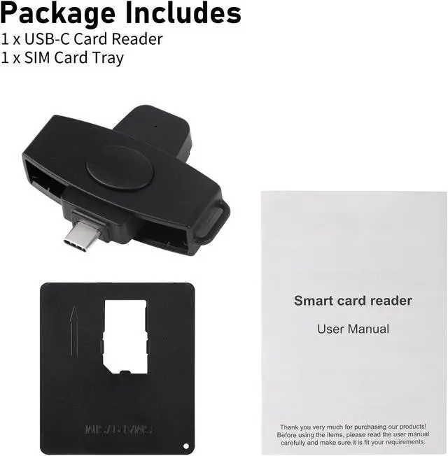 Alt view image 7 of 7 - NSI USB-C Smart Card Reader - SIM Card Reader ID CAC Card Reader Compatible with Mac Os, Windows,Linux