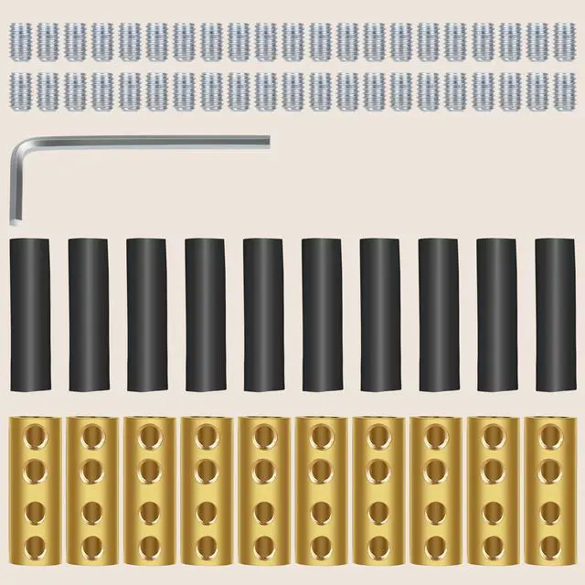 Alt view image 7 of 7 - NSI 10 Pcs 6 AWG Gauge Wire Connector Nut Kit - 80A Quick Wiring Connection Terminal with Screws and Heat Shrink Tubes