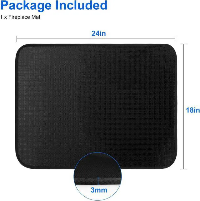 Alt view image 7 of 7 - NSI 24x18 Inch Under Grill Mat - 4 Layer Fireproof & Heat Resistant Mat for Outdoor Tabletop and Patio Protection, Waterproof/Oil-Proof BBQ Mat (Black)