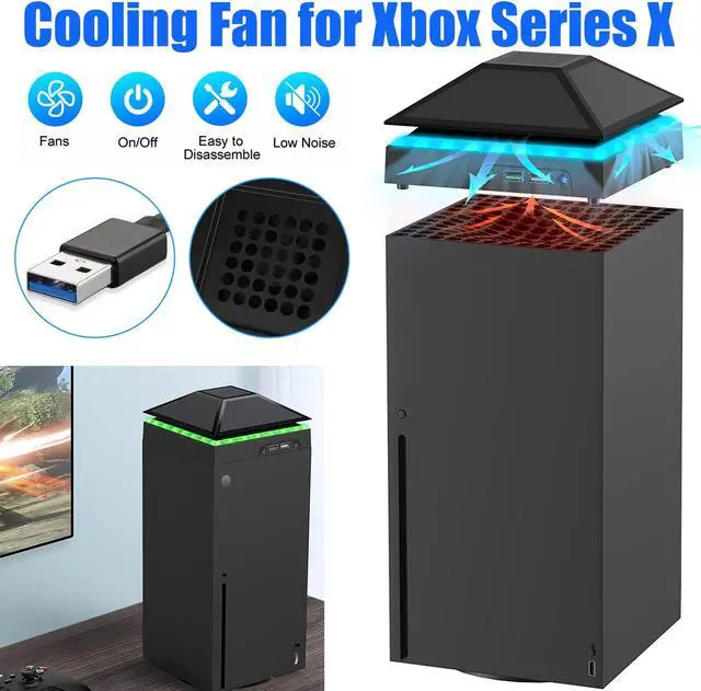 Main image of NSI  Cooling Fan for Xbox Series X, 2-USB Interfaces 3-Levels of Adjustable Speed with RGB LED Lights, Dust Cover Low Noise Fan Xbox Accessories