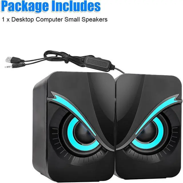 Alt view image 7 of 7 - NSI RGB Lighting Wired small Computer Speaker - Dual 3W Speakers, 3.5mm jack,USB Powered, Perfect for Music, Movies, and Gaming (Black)