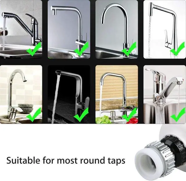 Alt view image 5 of 7 - NSI Kitchen Faucet Aerator  360° Swivel Kitchen Sink Sprayer, Water Saving Faucet Head Attachment For Sink