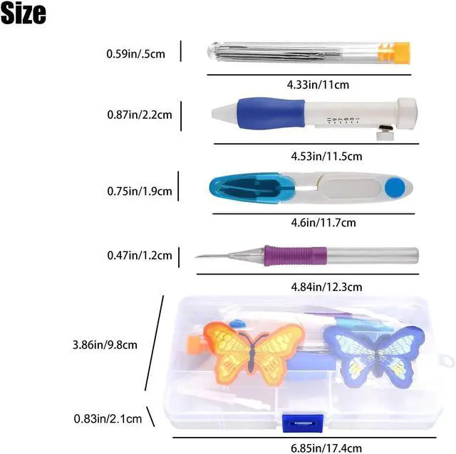 Alt view image 6 of 7 - NSI 23 PCS DIY Embroidery Pen Knitting Sewing Tool Kit - Beginner Needle Punching Kit with 50 Color Threads, 3 Interchangeable Needles, Storage Box & Accessories,Perfect Craft Gift