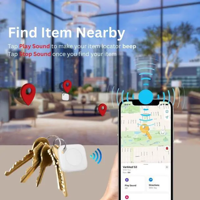 Alt view image 4 of 7 - NSI Wiami 1 Pcs Smart Tracker Wireless Bluetooth Anti-Lost Wallet Key Pet Finder Locator Device Works with Apple Find My app (iOS only)