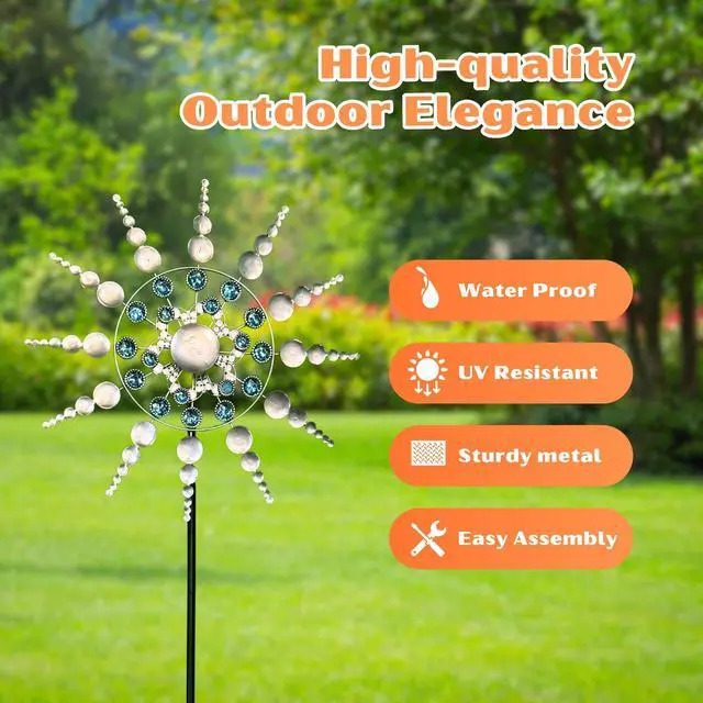 Alt view image 2 of 7 - NSI Outdoor Metal Magical Special-shaped Kinetic Windmill - 37.4 Inch Metal Windmill with Exquisite Details, Sturdy, Waterproof, UV Resistant, Suitable for Outdoor Garden Yard Lawn Terrace Decoration
