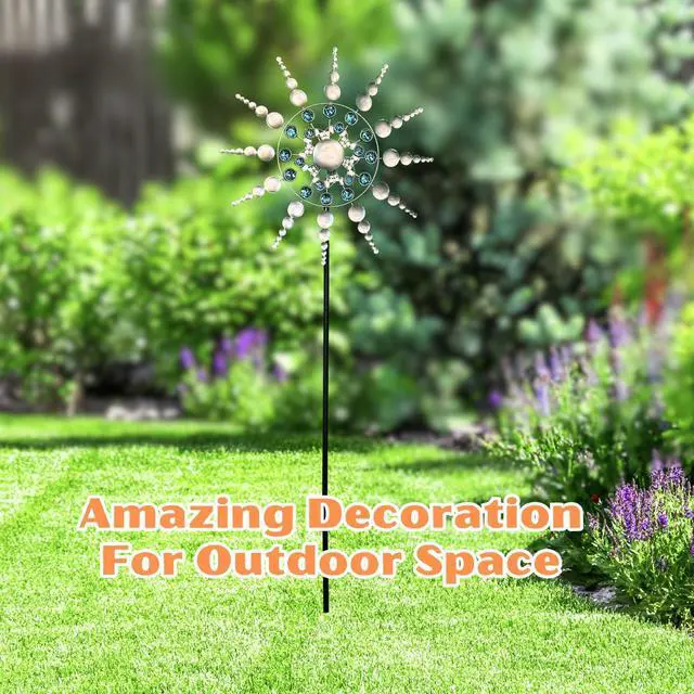 Alt view image 6 of 7 - NSI Outdoor Metal Magical Special-shaped Kinetic Windmill - 37.4 Inch Metal Windmill with Exquisite Details, Sturdy, Waterproof, UV Resistant, Suitable for Outdoor Garden Yard Lawn Terrace Decoration