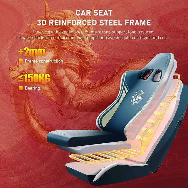 Alt view image 6 of 7 - GTPLAYER Gaming Chair with Bluetooth Speakers and Footrest, Dragon Series Video Game Chair Heavy Duty Ergonomic ChairEsports Gaming ChairComputer Office Chair Blue (Royal Blue), Welcome to consult