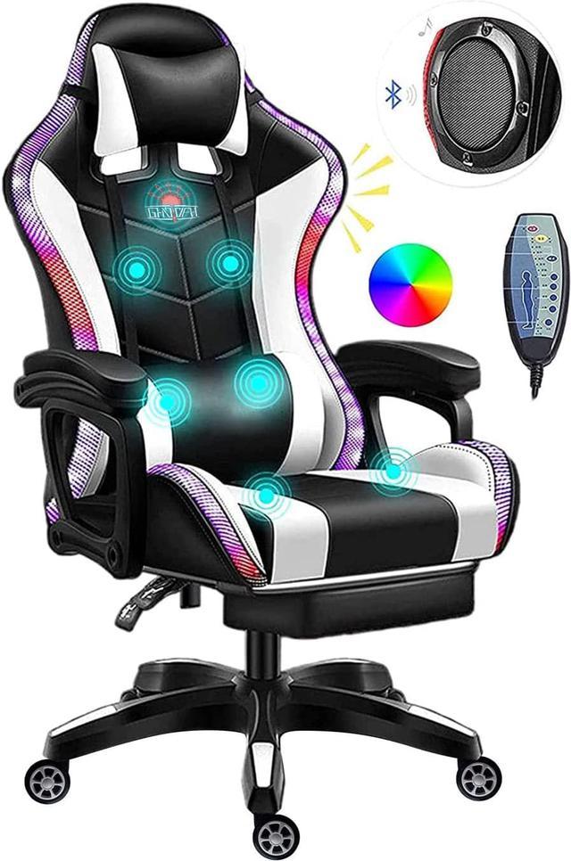 Gaming Chair with Light and Massage Lumbar support (New)