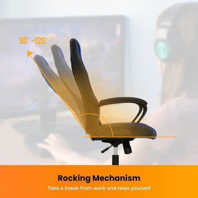 Alt view image 4 of 7 - Gaming Chairs for Adults Rolling Chair Gamer Chair Game Chair Big and Tall Gaming Chair Cheap PC Chair Office Computer Chair Gaming Chair with Lumbar Support Armrest, Kids Gaming Chairs Ages 8-12
