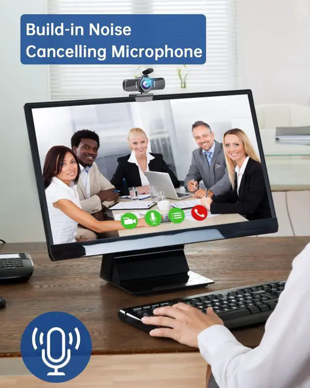 Alt view image 5 of 7 - Webcam with Microphone, 1080P 30fps HD Webcams, USB 2.0 Computer Webcam, 3D Noise Reduction and Automatic Gain Web Cam for PC Mac Laptop Desktop,Video Calling, Online Classes and Video Conference