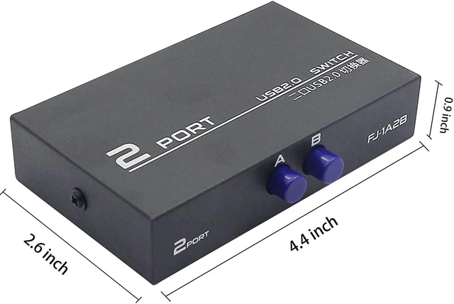 Alt view image 7 of 7 - QIANRENON USB Switch Bundle for Manual Printer Switch, 2-Port USB 2.0 Switch Adapter for USB Device Port Sharing Between 2 Computers (2 Switch),with 2 Pack USB 2.0 Male Cable