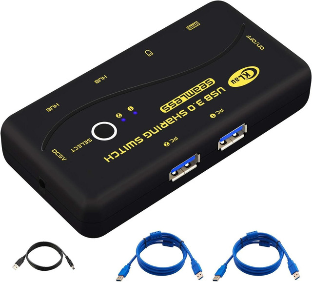 Manual 2-Port USB Switch Sharing Splitter Hub For PC Printer – No Driver Needed